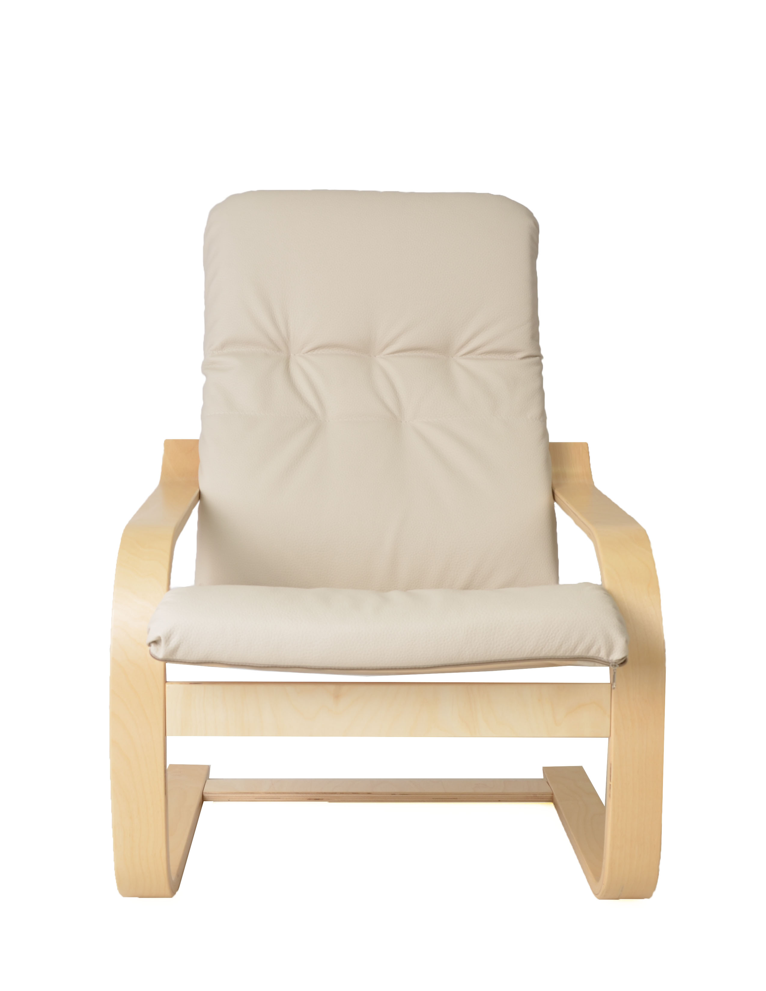 кресло Сайма Экокожа бежевый каркас Берёза