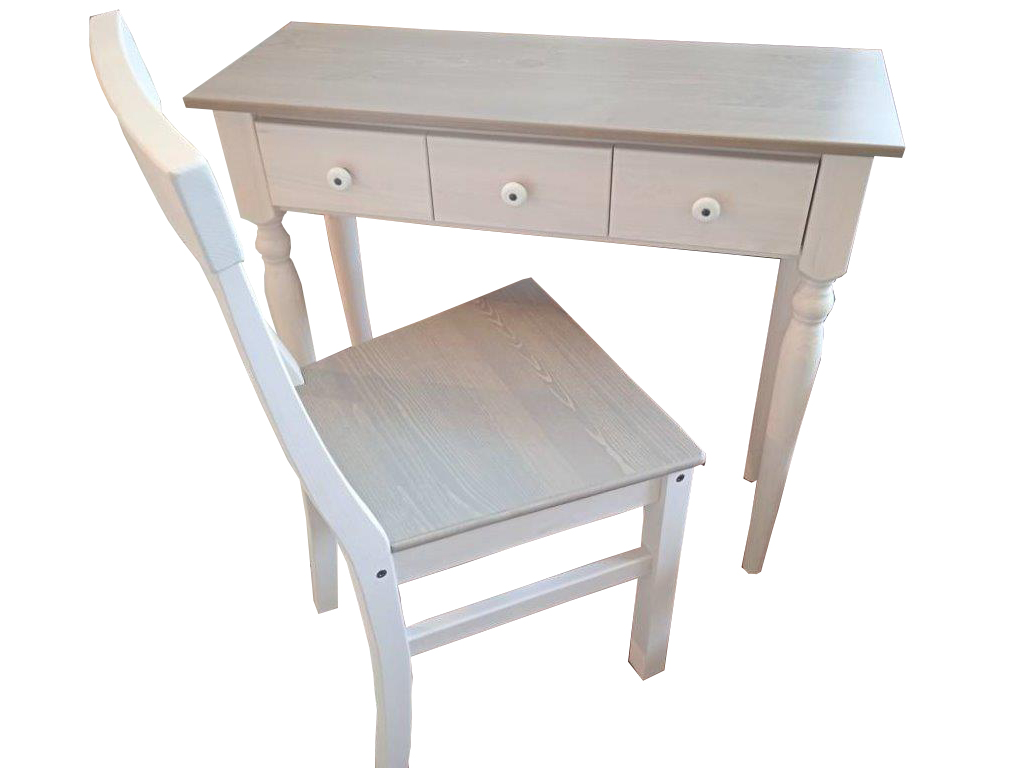 Стол туалетный Консолеа со стулом Форест (белый/серый)