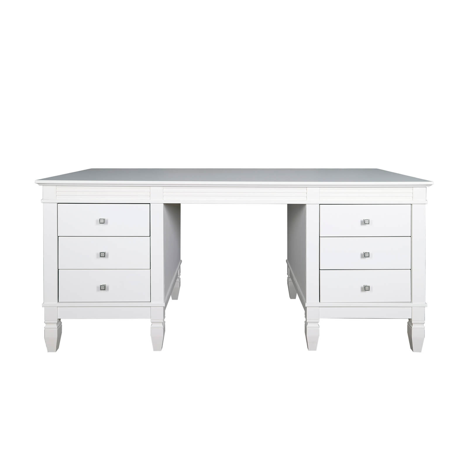 Стол письменный 6 ящиков "Ольса" 206 (белый лак)