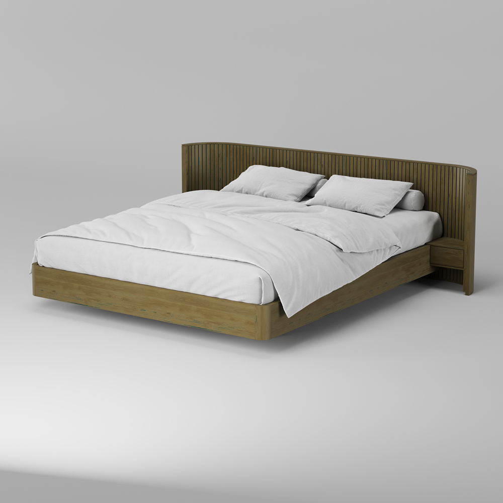 Кровать массив дуба Eclipse 1600х2000 с низким изголовьем ЭК202 без решетки