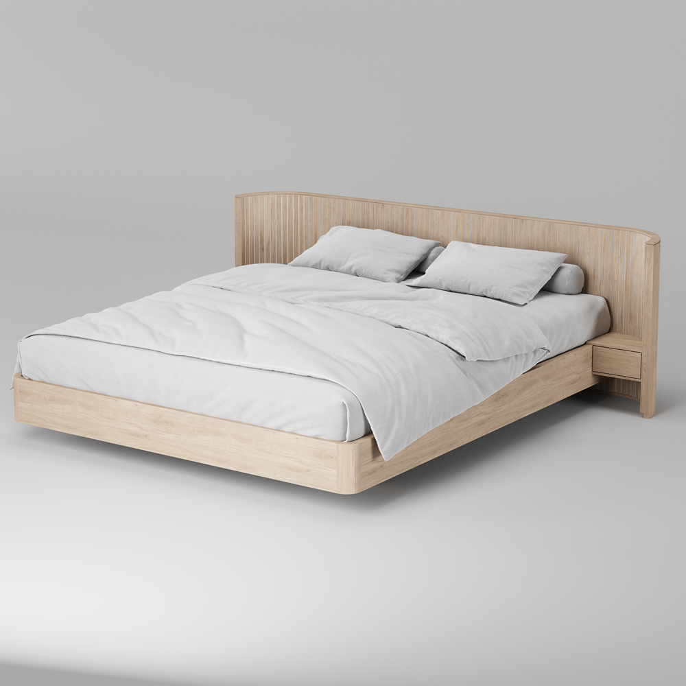 Кровать массив дуба Eclipse 1600х2000 с низким изголовьем ЭК202 без решетки