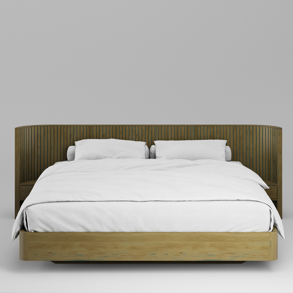 Кровать массив дуба Eclipse 1600х2000 с низким изголовьем ЭК202 без решетки