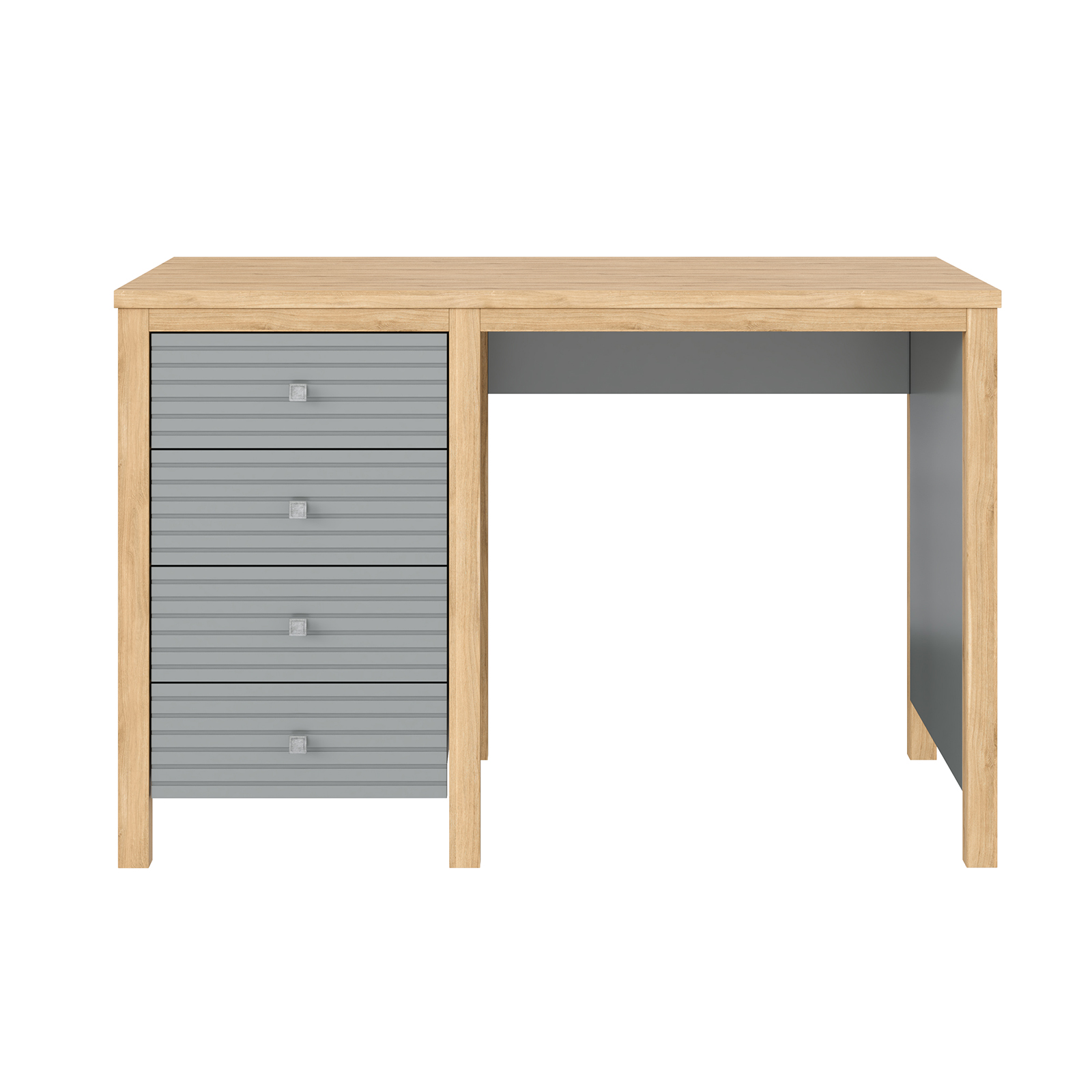 Стол письменный серый Вояж-04-РЯ (Серый №7042 + антик №24)