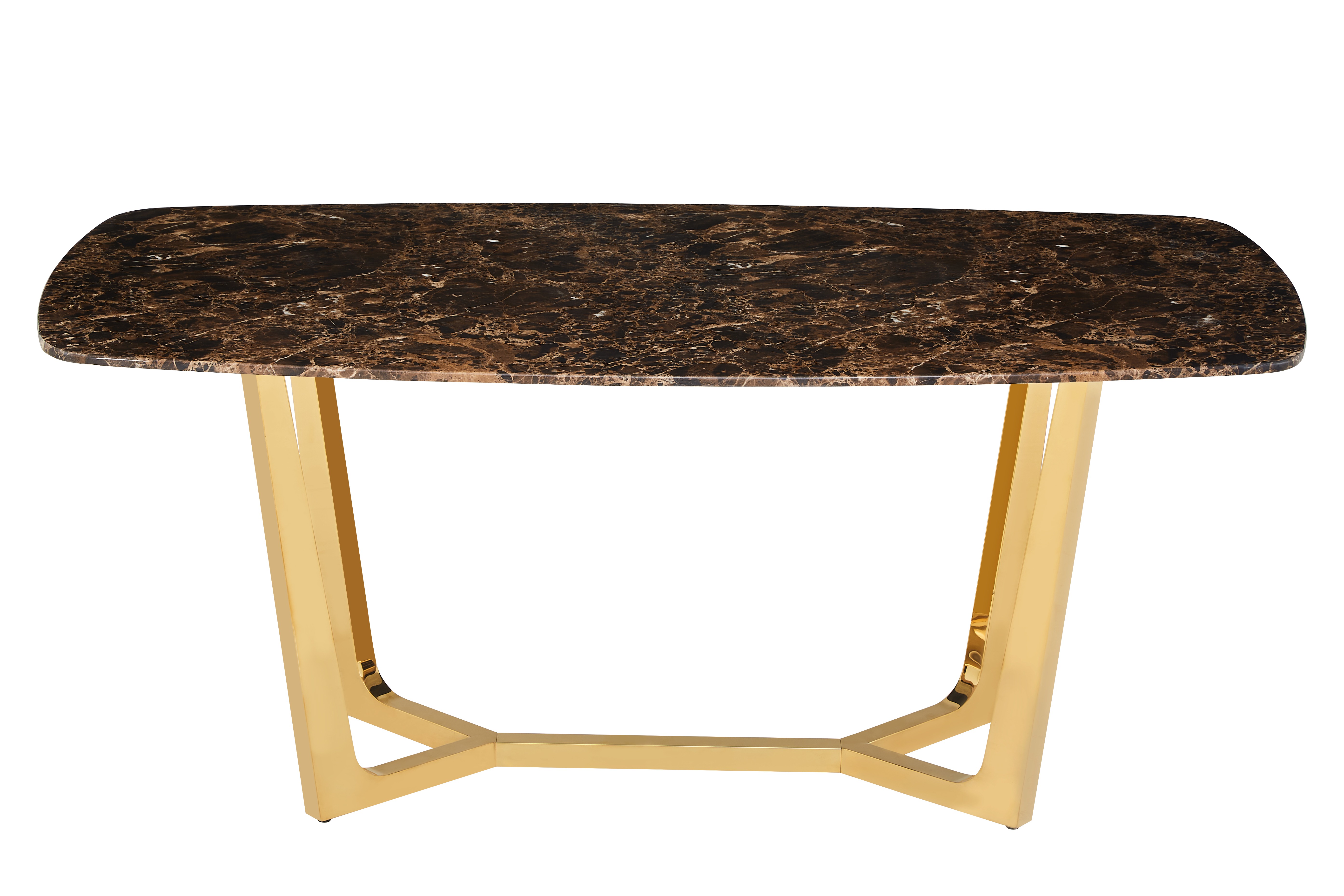 Стол обеденный Ланс DT-2852M,160х90х75 см, белая керамика/золотой