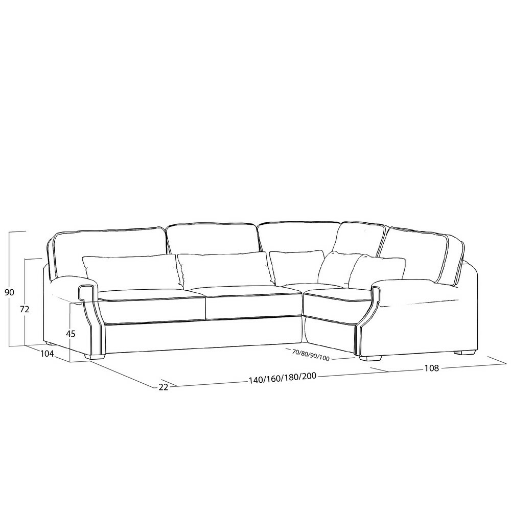 Диван Quadra L (с механизмом) DQL-VR-180-K03-Ka-B18