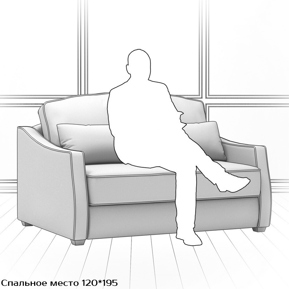 Диван Infante DIf-I-160-K03-KaB12-B08