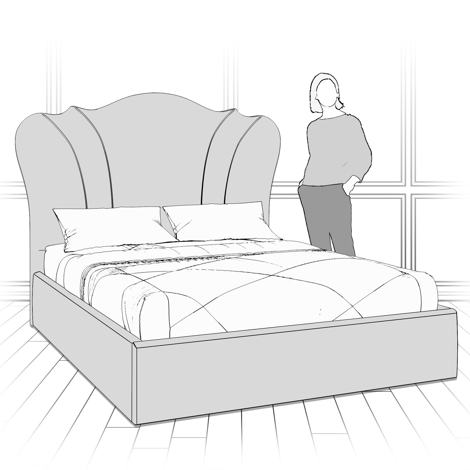 Кровать с подъемным механизмом K60-1800-B13