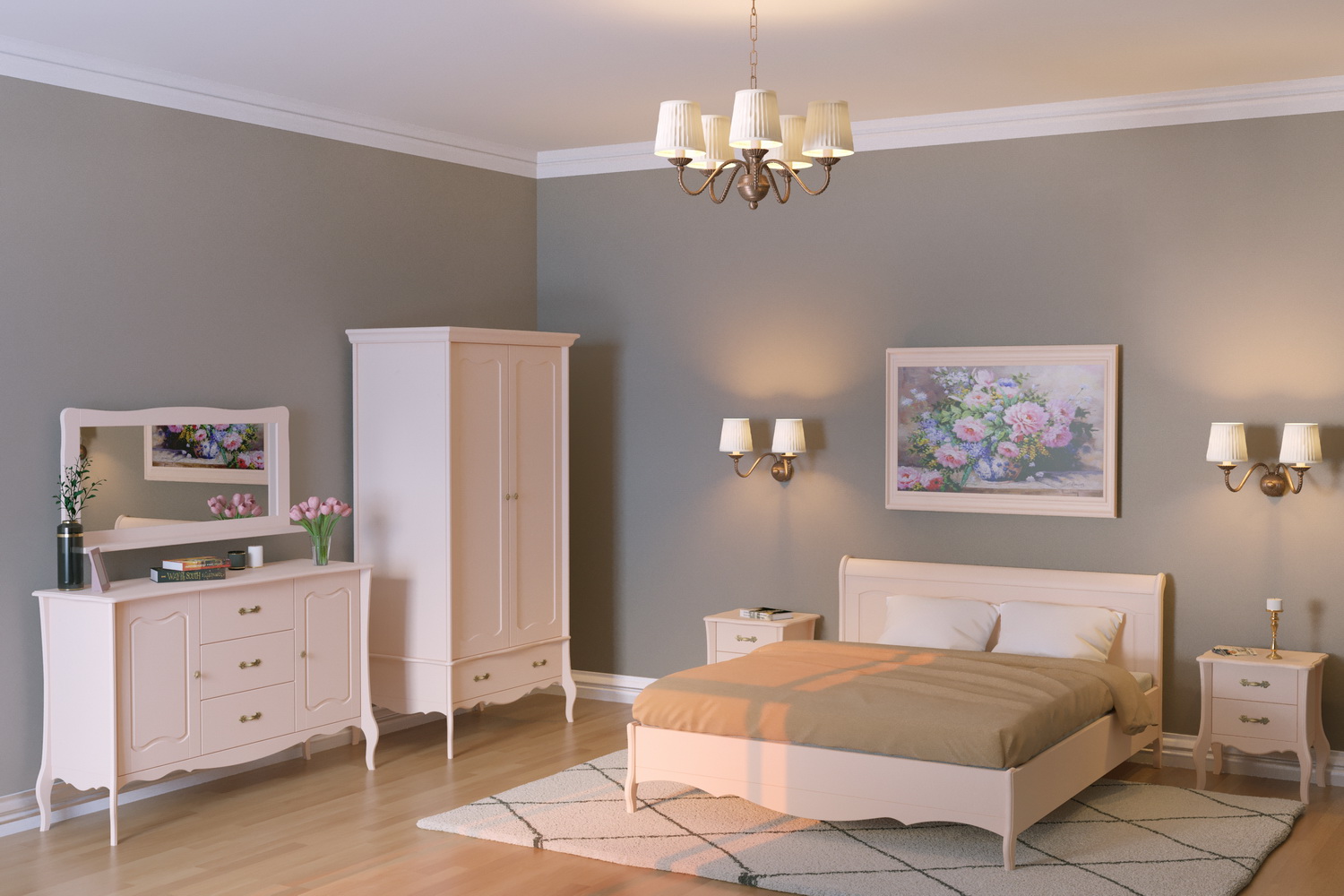 Комод ЛеБо с 2 дверками и 3 ящиками