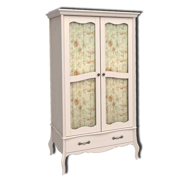 Шкаф массив сосны ЛеБо 2-дверный со стеклянными дверями