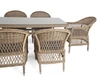 "Амантино" обеденная группа из искусственного ротанга на 6 персоны, цвет соломенный