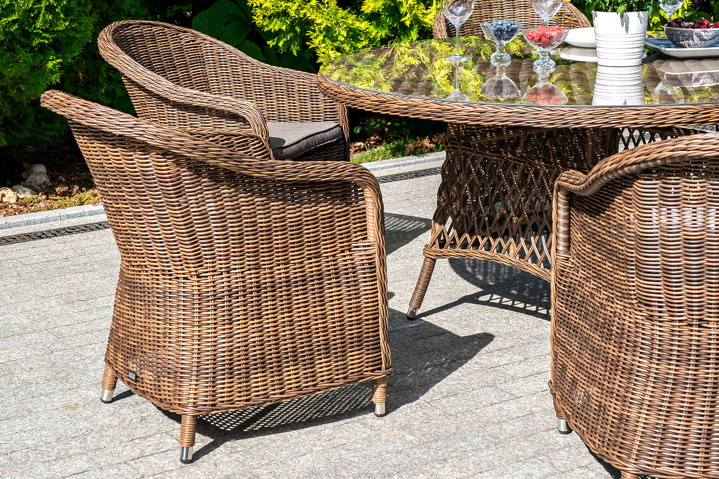 "Эспреззо–150 R" обеденная группа плетеная, цвет коричневый