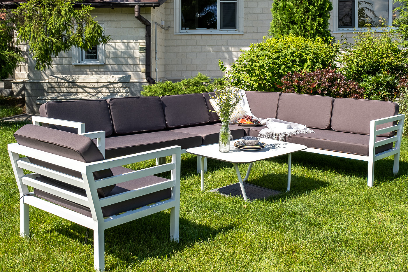 "Глорианте" модуль диванный центральный, каркас из алюминия