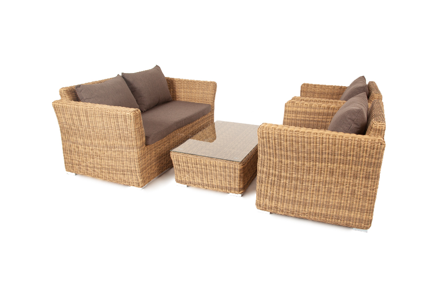 "Каприоли" лаунж-зона из искусственного ротанга, цвет соломенный