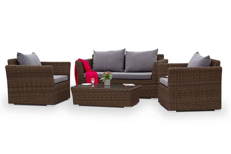 "Капуто" диван из искусственного ротанга двухместный, цвет коричневый