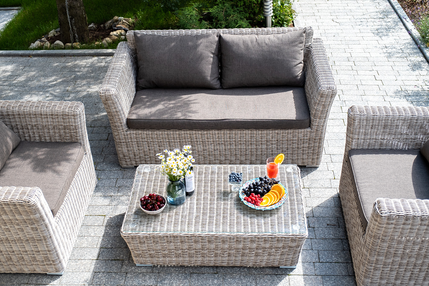 "Каприоли" лаунж-зона из искусственного ротанга, цвет бежевый