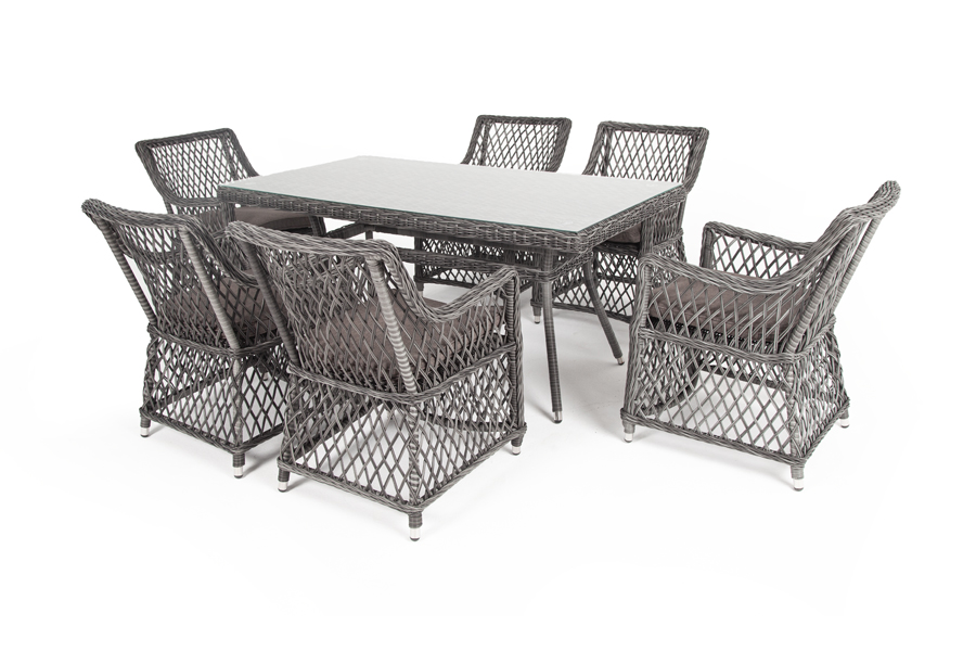 "Латтини" обеденная группа плетеная, цвет графит