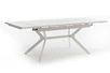 "Меркурий" стол интерьерный раздвижной обеденный из керамики, цвет белый глянцевый