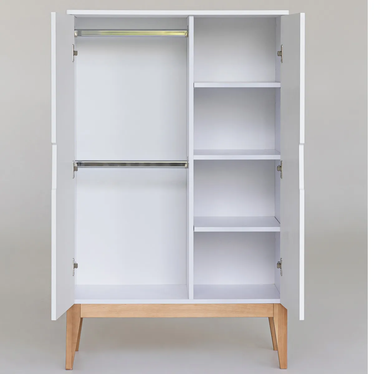 Шкаф деревянный белый Mia НИК 9 б/д