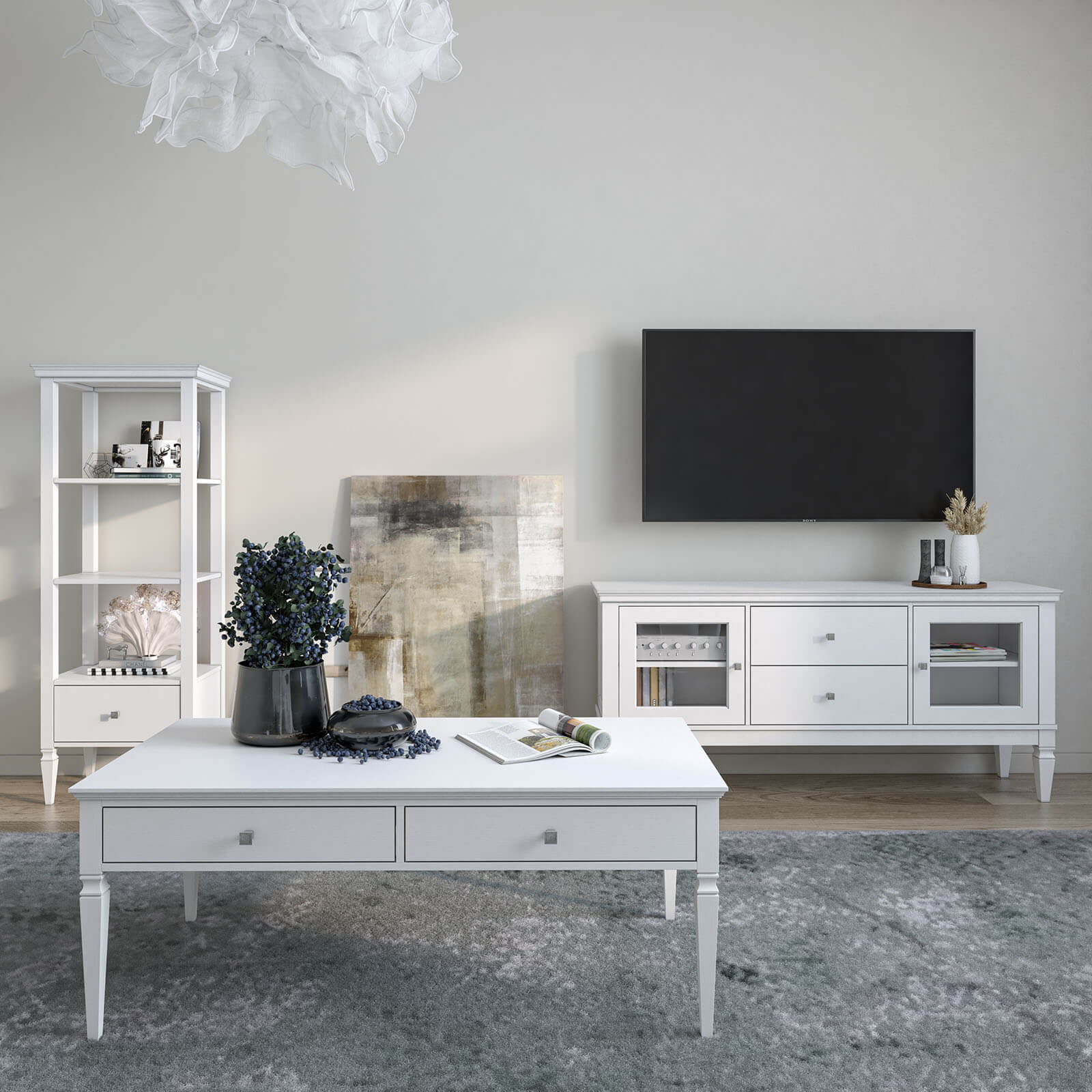 Этажерка «Ольса» 03 (h-1503) (белый лак)