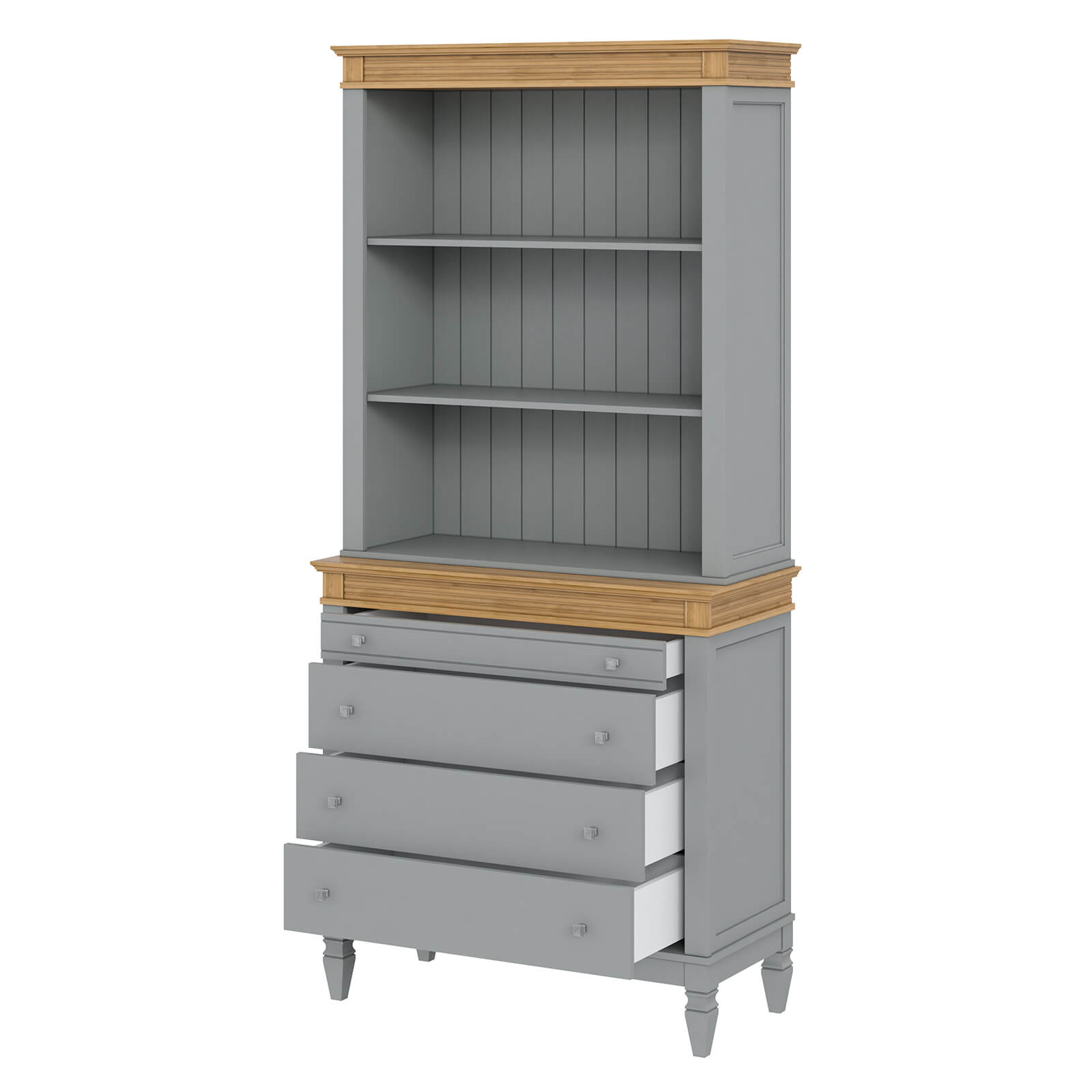 Буфет 4 ящика "Ольса" 200/204 (серый-7042/антик 24)