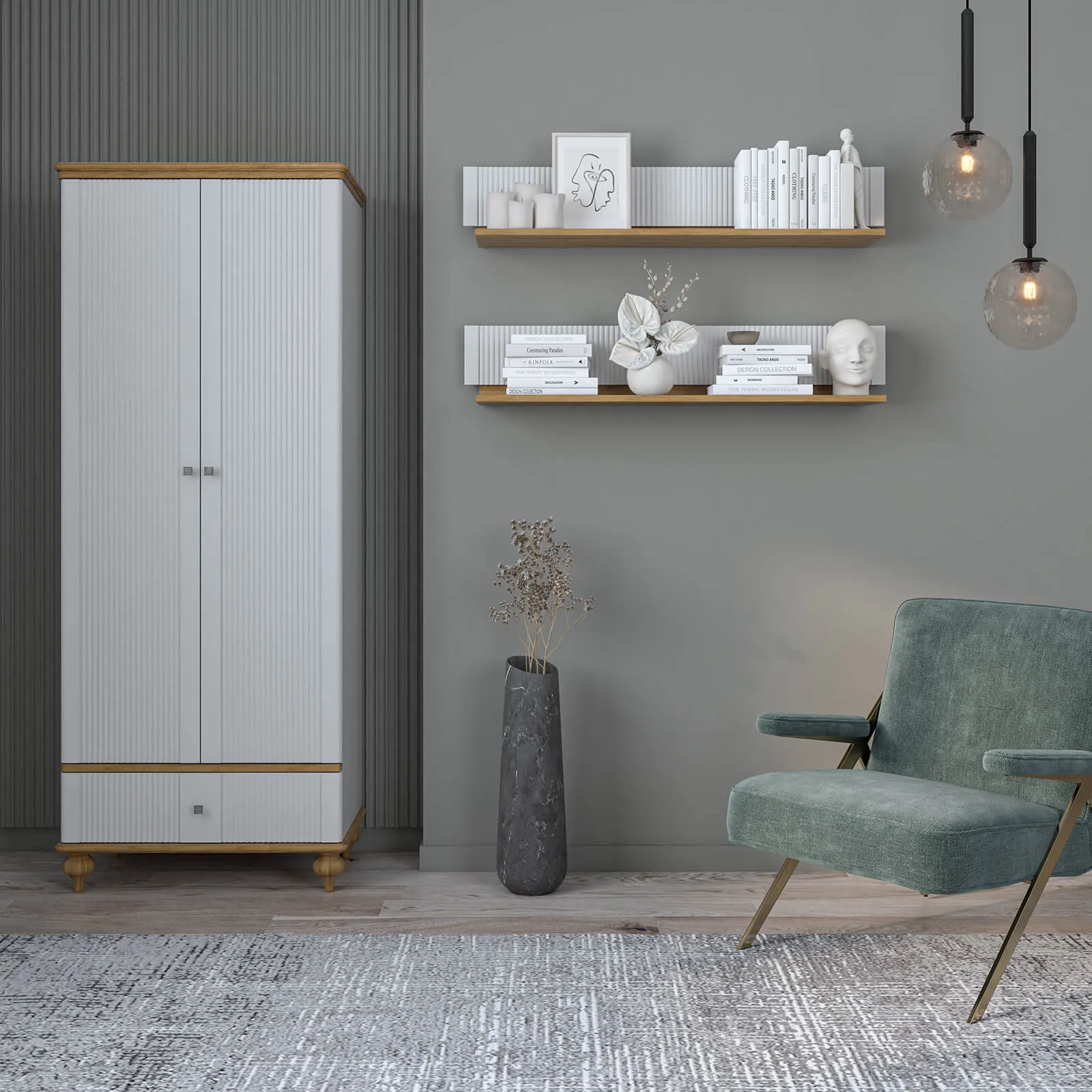 Полка настенная "Рандеву" 120 (белый лак/антик 24)