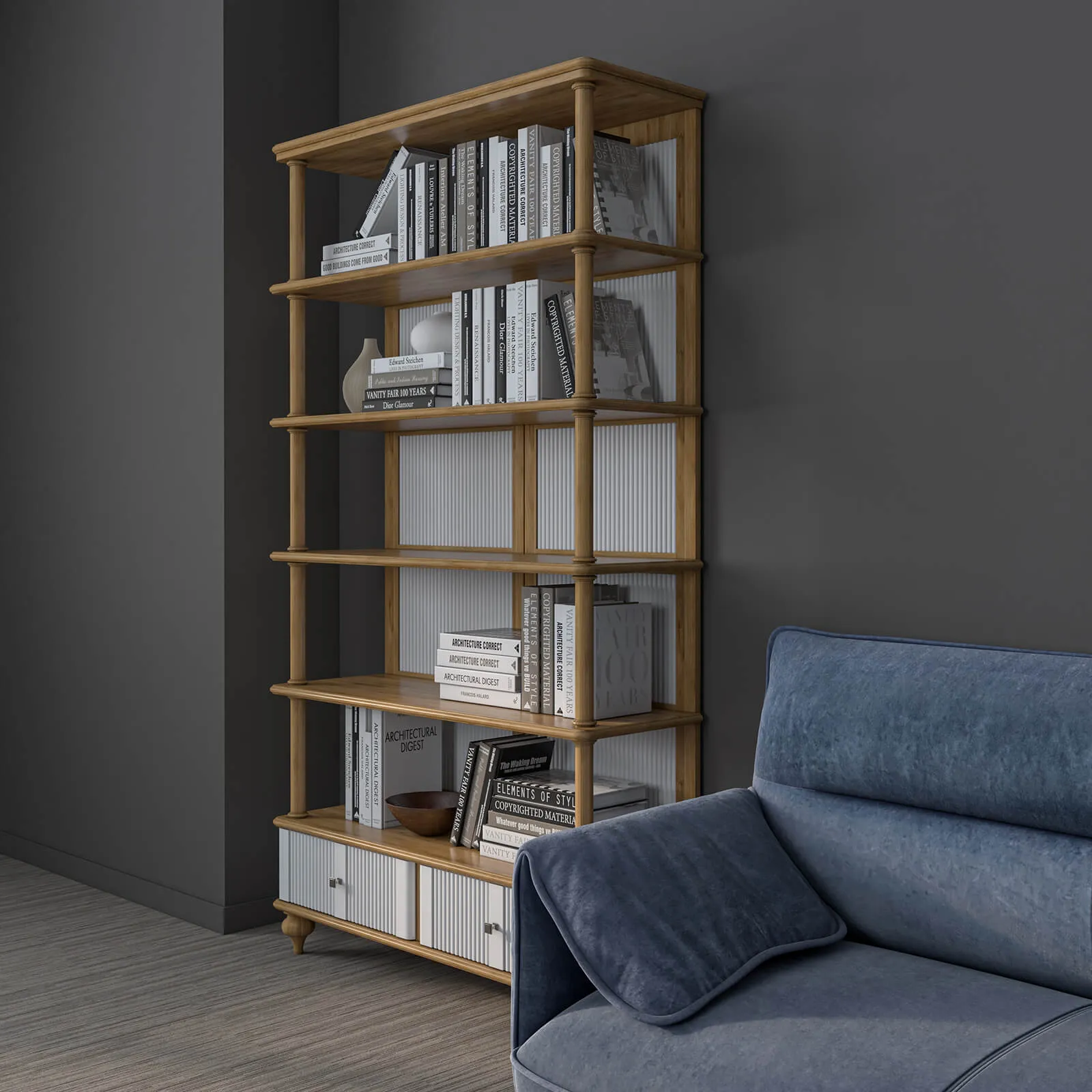 Стеллаж «Рандеву» 110 (202) (белый лак/антик 24)