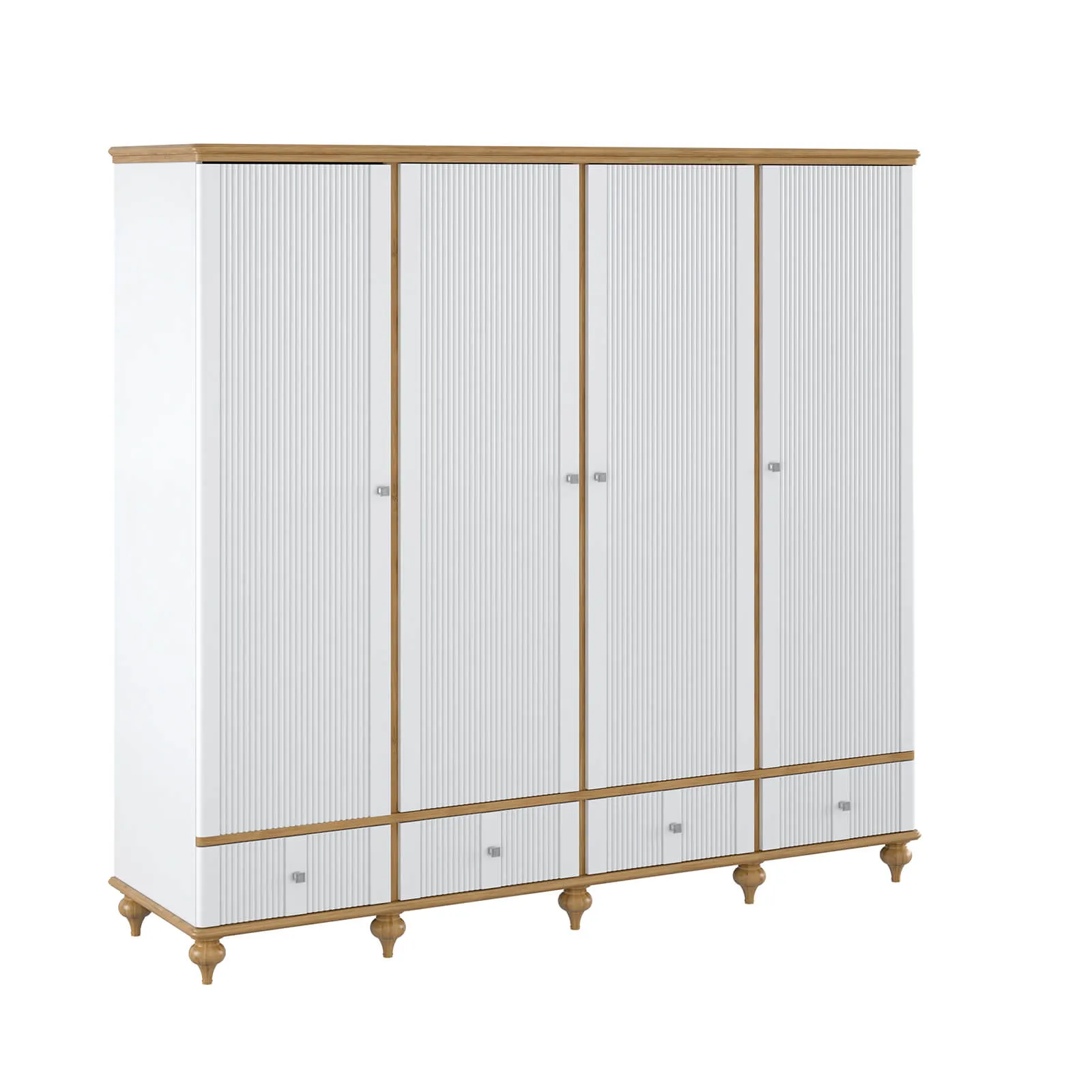 Шкаф для одежды массив сосны "Рандеву" 44 (белый лак/антик-24)