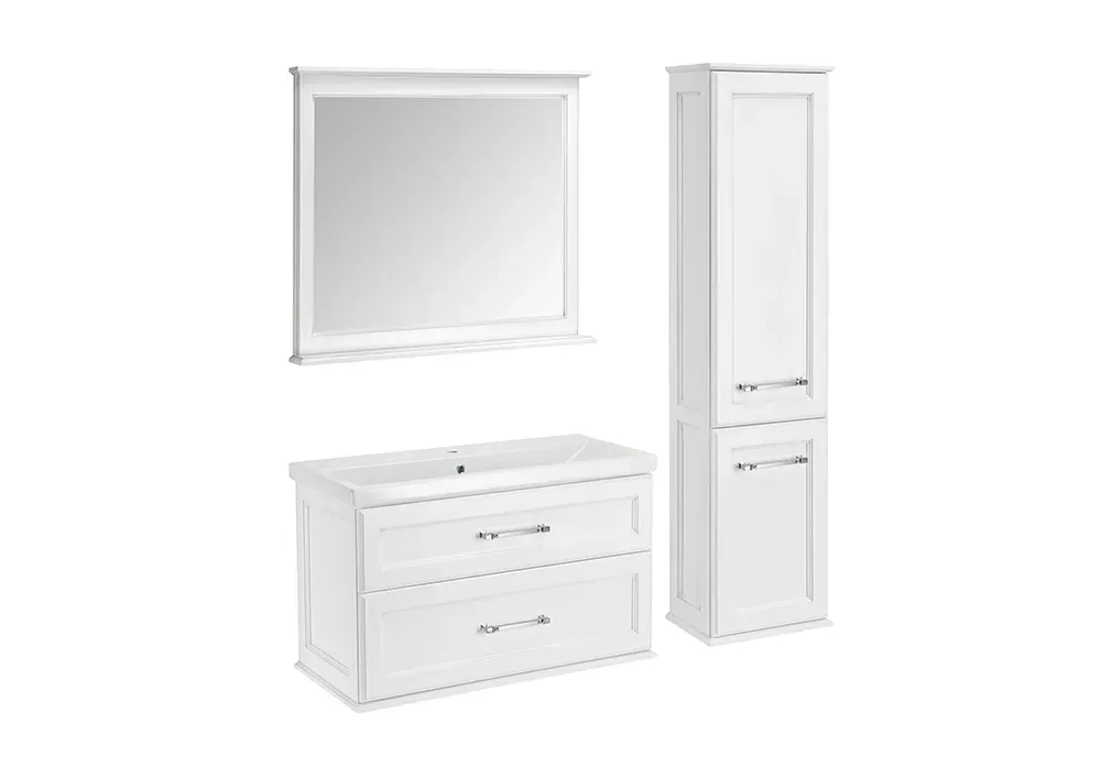 Зеркало Венеция 100 Белый Патина Серебро